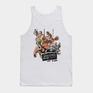 Beasts Harness Fangs Strange Stories From Another World Halloween Retro Comic Vintage Cartoon Tank Top